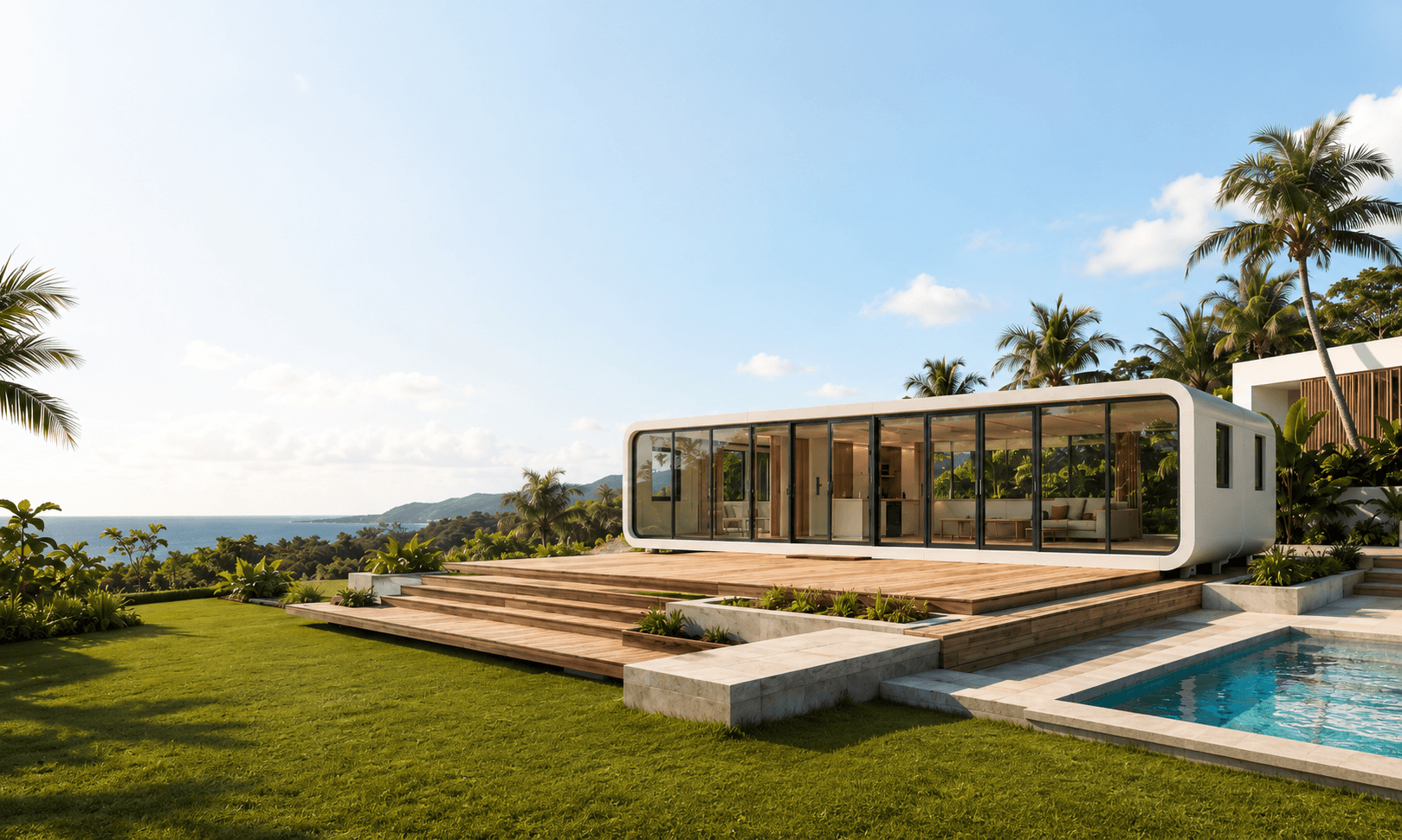 NanoNest modular home in a tropical setting