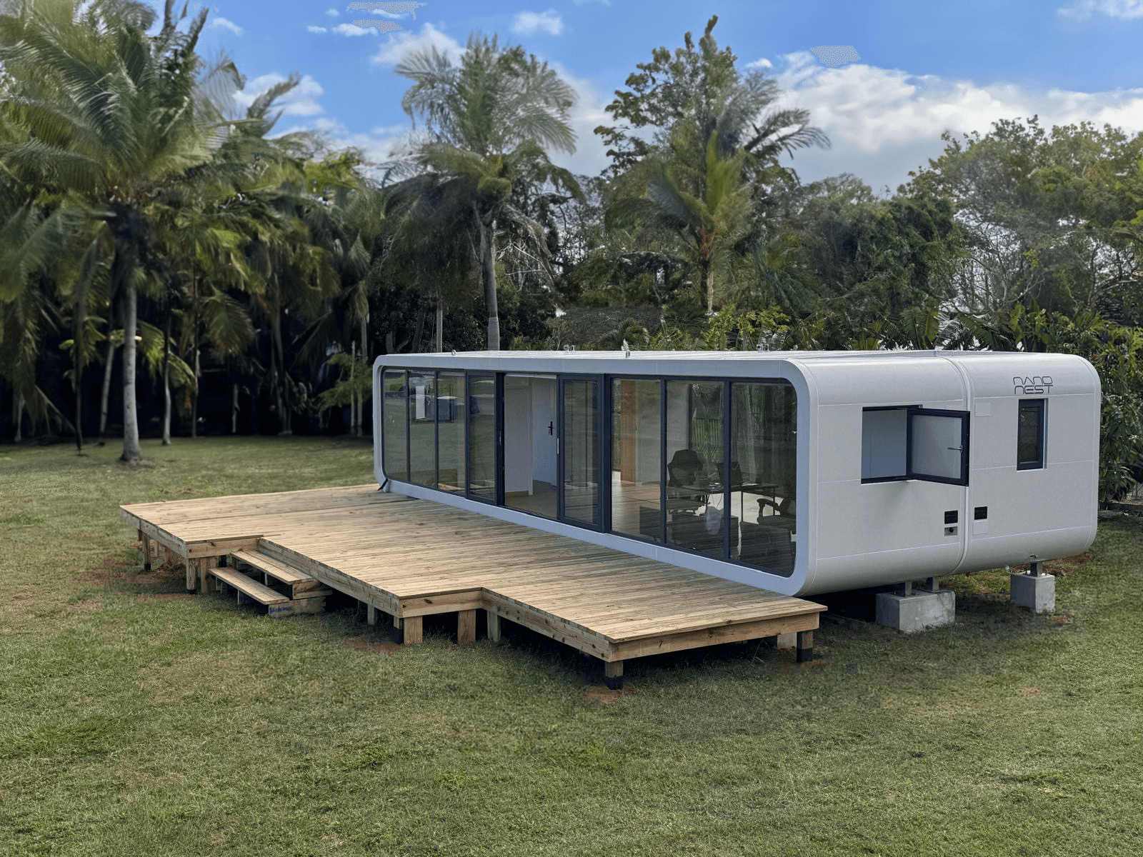 NanoNest exterior view showcasing modern architectural design.